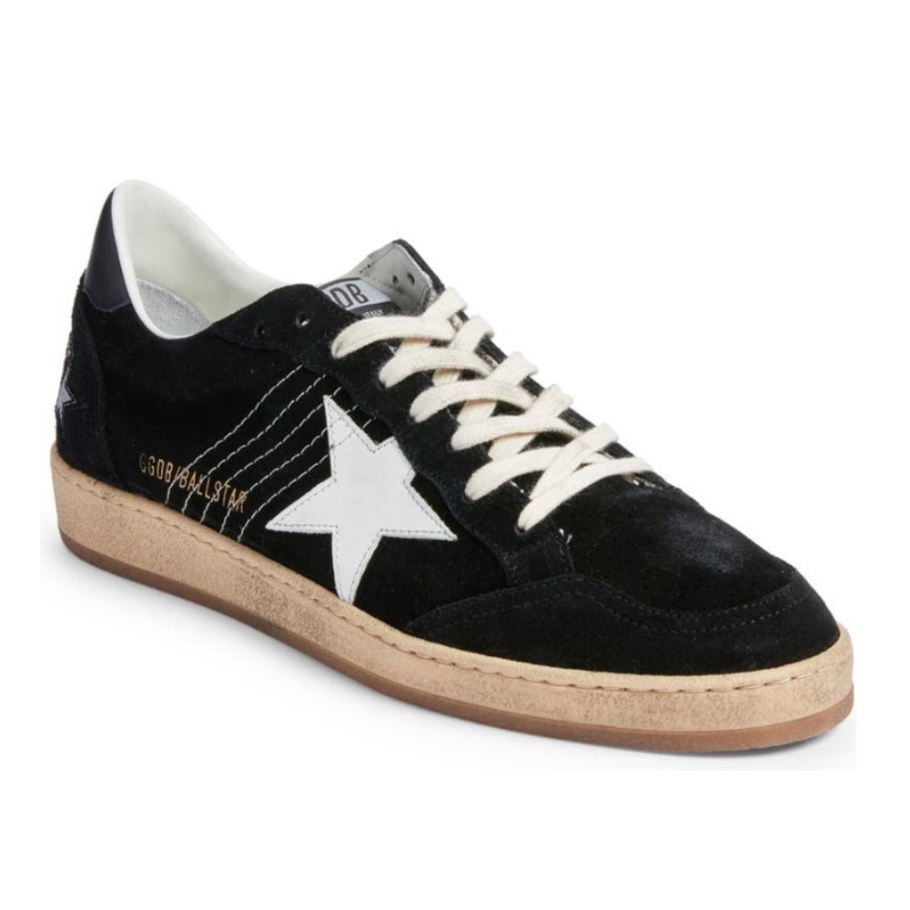 Golden Goose Black Sneakers with White Star Accent